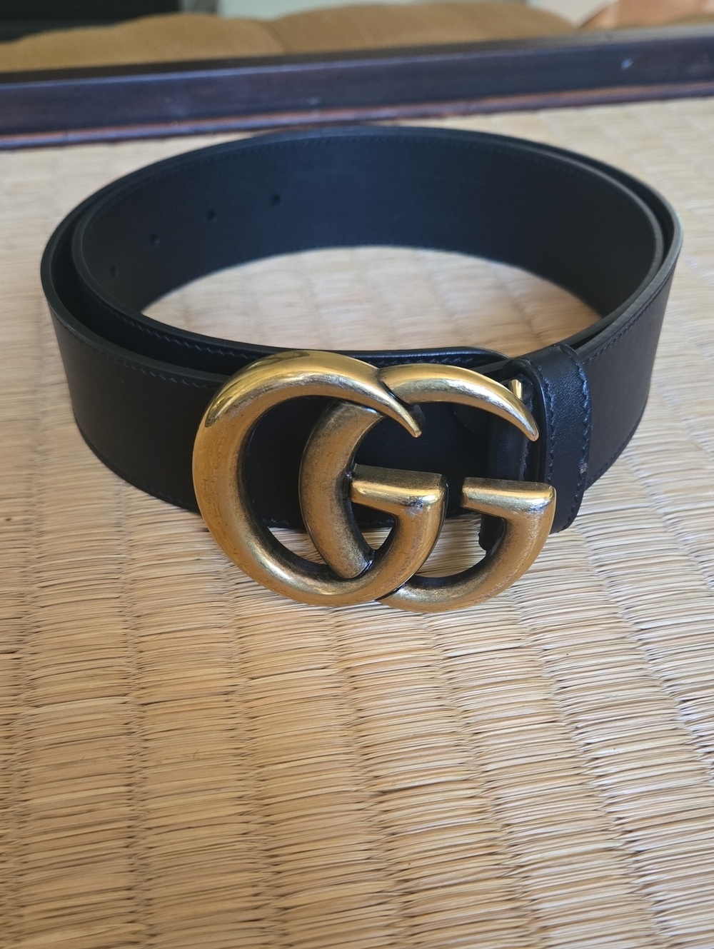 Gucci Marmont Black Leather Belt